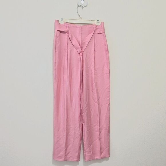 Sally LaPointe Pink Wide Leg Trousers Size 6 - Picture 1 of 8